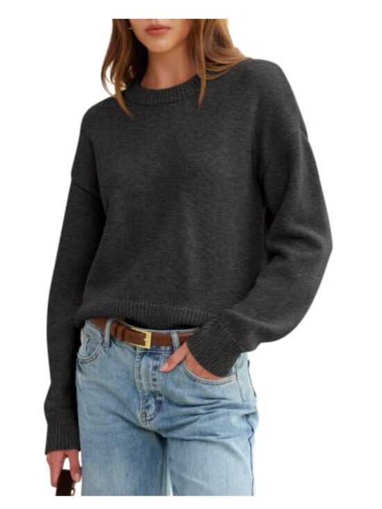 Sweaters - Oversized Cropped Knit Sweater Wool Blend Fuzzy Chunky Pullover